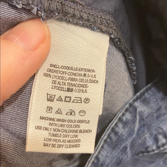 Free People Lou Chambray Denim Blue Jumpsuit Women’s Size 2 Coastal Cowgirl - Picture 9 of 11